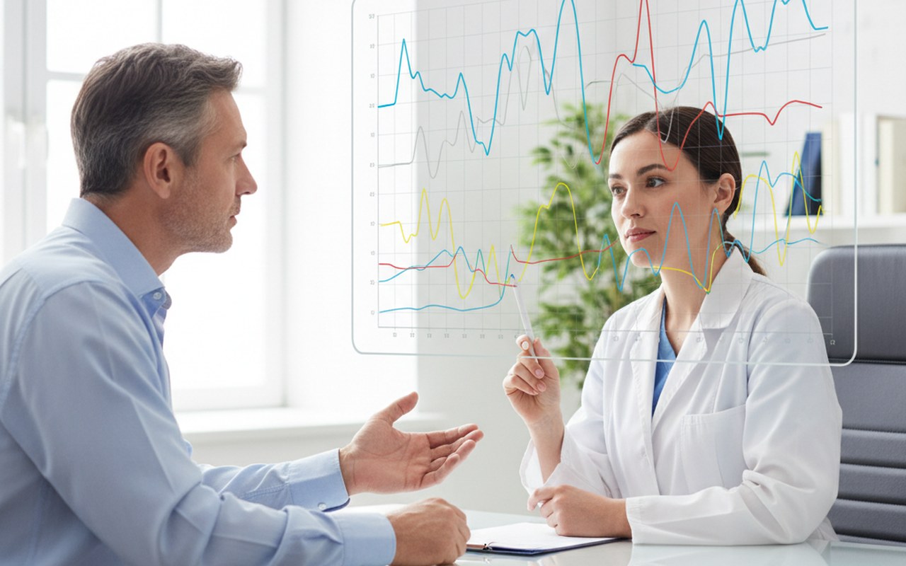 Consultation médicale sur les statines entre un patient et un médecin.